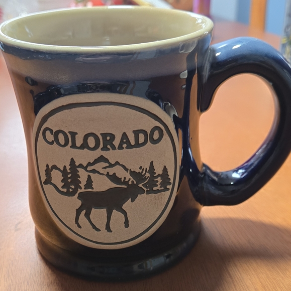 home goods Other - Navy Blue Colorado Souvenir Mug with Elk Design